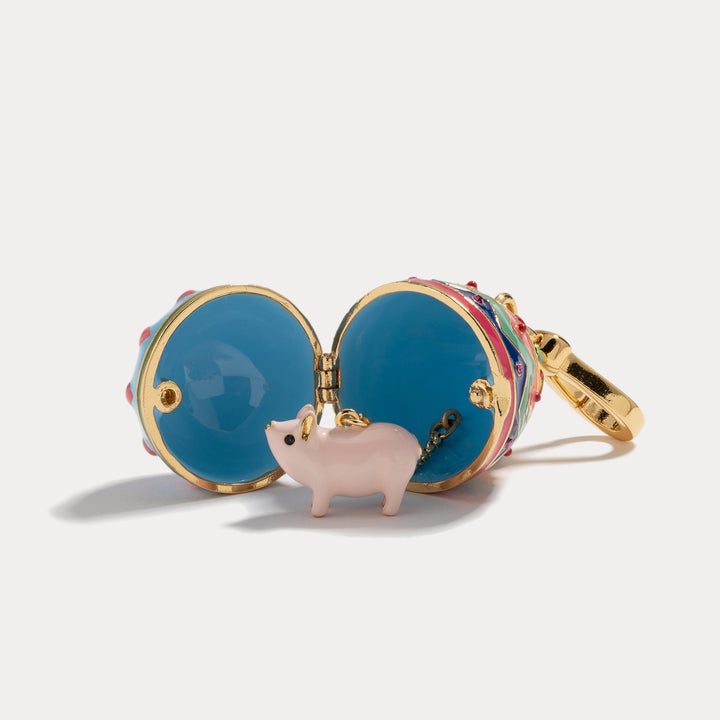 Selenichast pig zodiac easter egg pendant