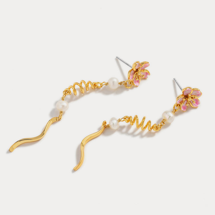 sakura gold earrings