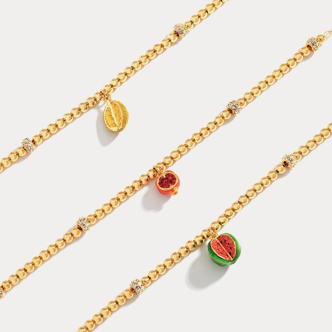 Pomegranate Enamel Bracelet Set