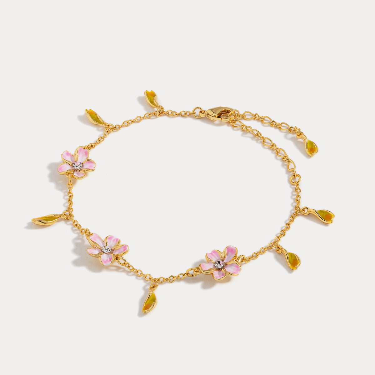 cherry blossoms charms bracelet