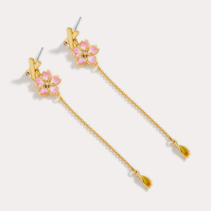 sakura gold earrings