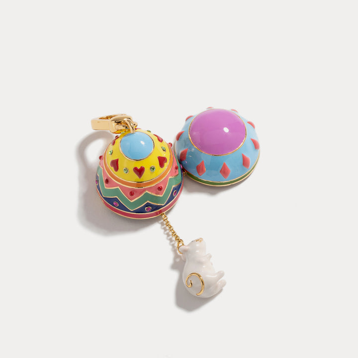 rat zodiac easter egg heart pendant