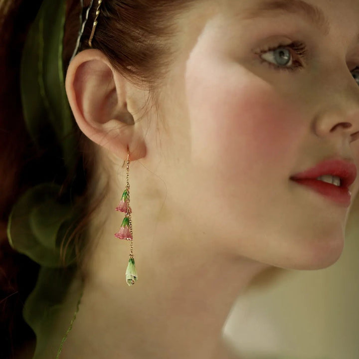 enamel lily of the valley earrings