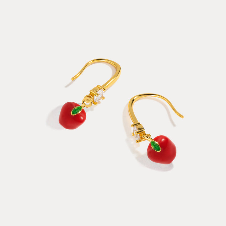 Enamel Apple Earrings