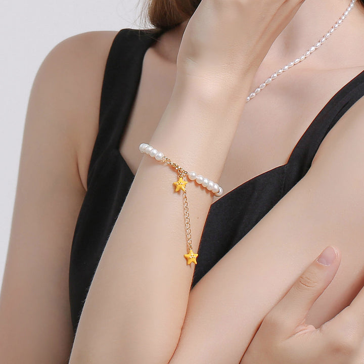 Enamel Star Pearl Bracelet