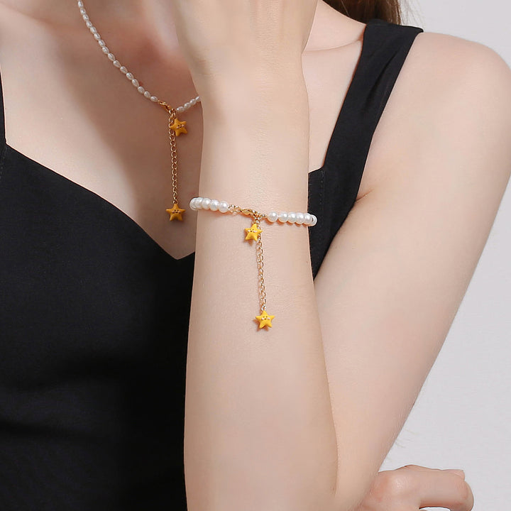Star Pearl Bracelet and Necklace