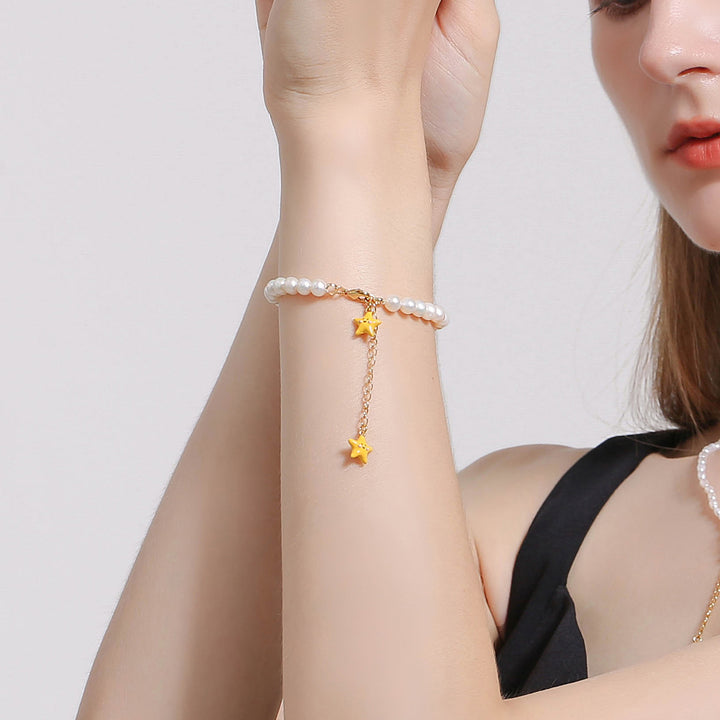 Yellow Star Pearl Bracelet