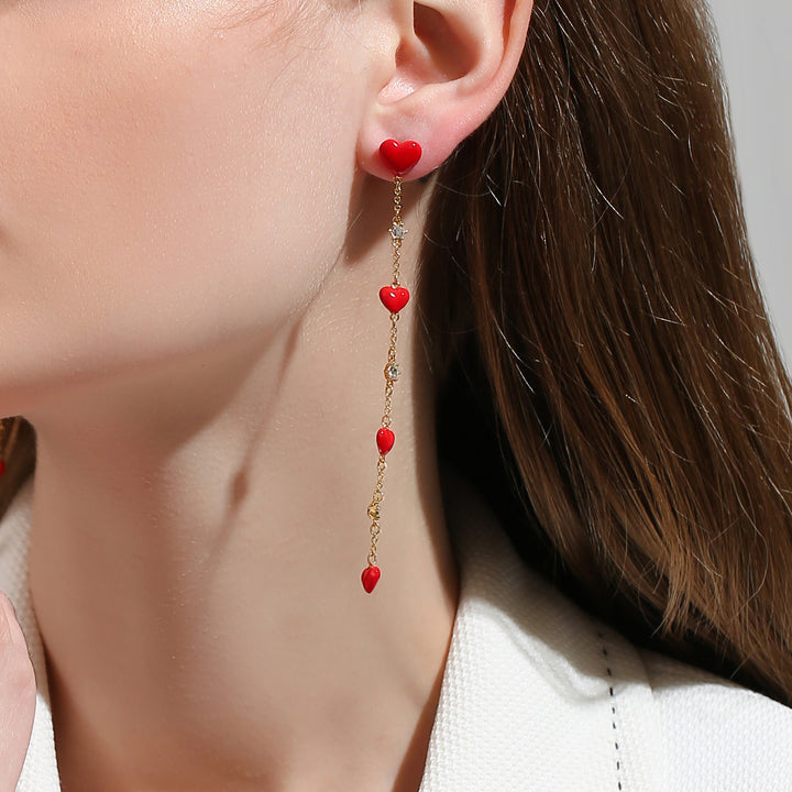 Heart To Heart Diamond Dangling Earrings