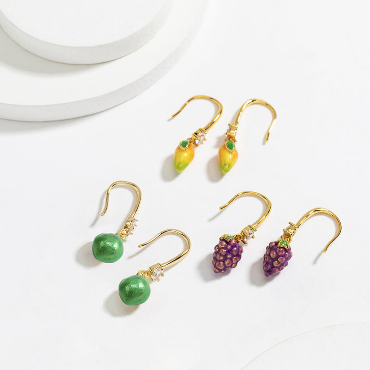 Green Lemon Earrings Set