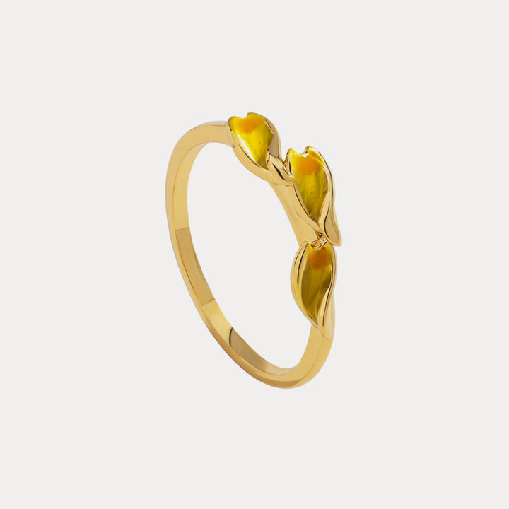 cherry blossom leaf ring set