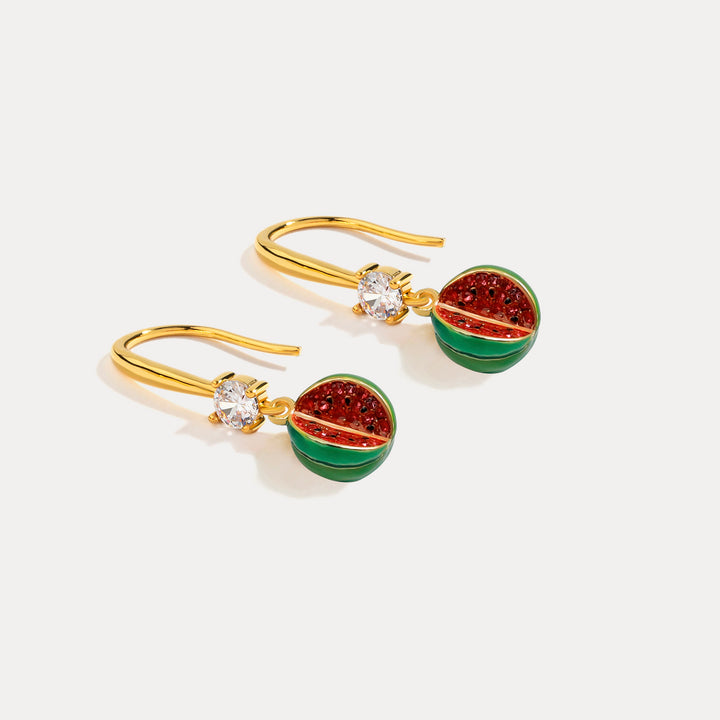 Watermelon Gold Earrings