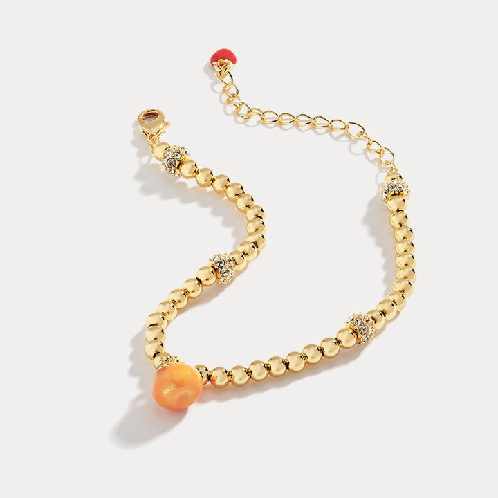 orange fruit enamel bracelet