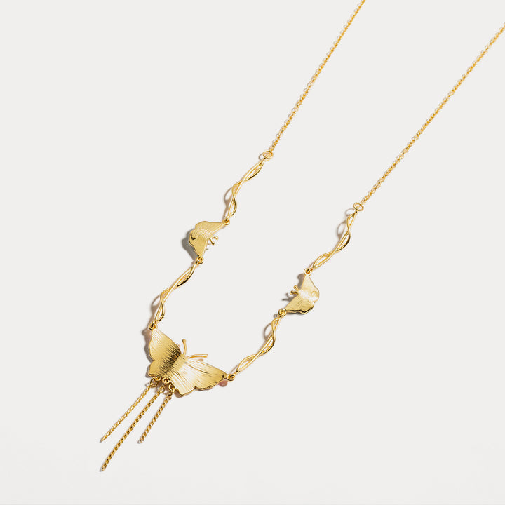 Gold butterfly necklace
