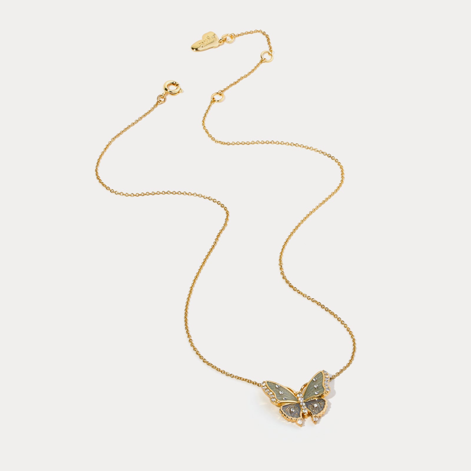 Butterfly 18k Gold Pendant Necklace Jewelry