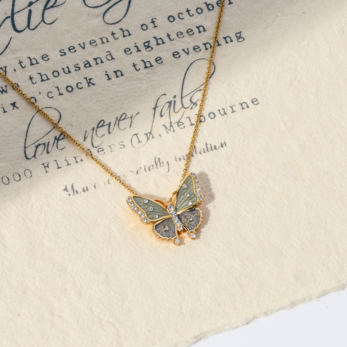 Butterfly 18K Gold Necklace for Gift