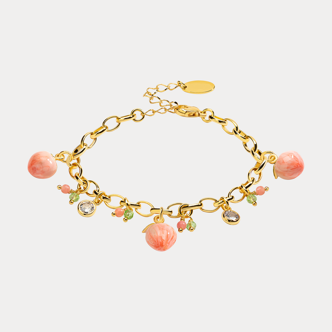 Enamel Peach Bracelet