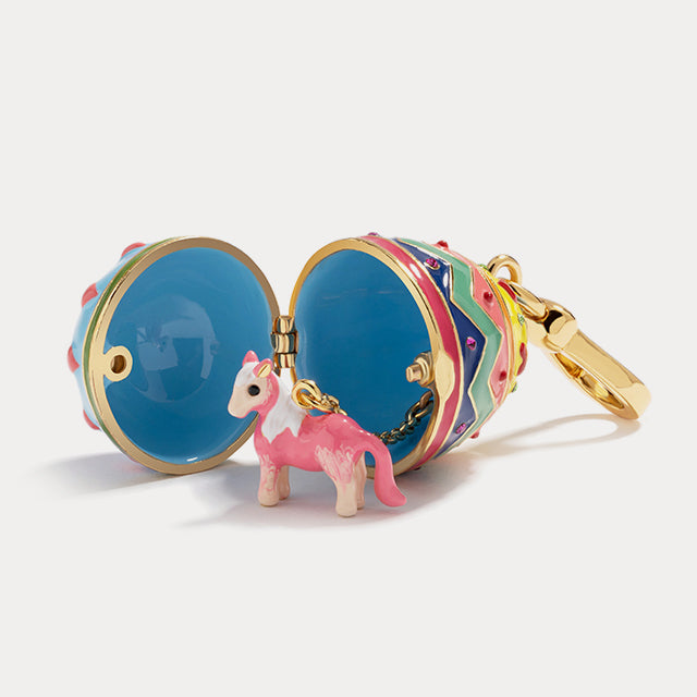 horse chinese zodiac easter egg pendant