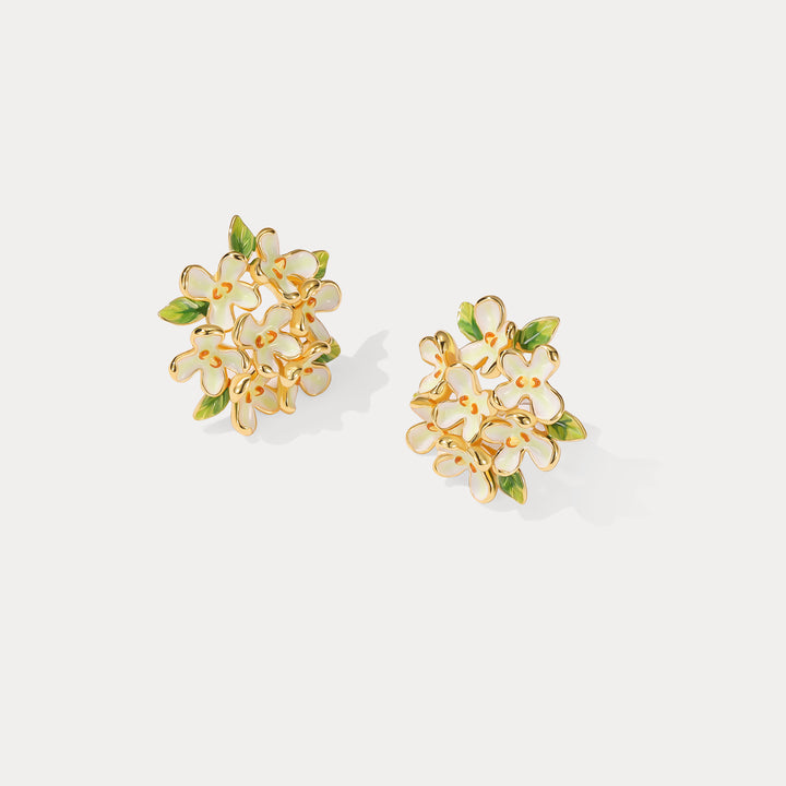 Osmanthus Fragrans Leaves Stud Earrings