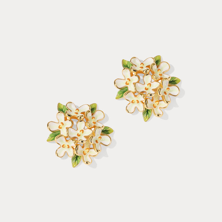 Osmanthus Fragrans 18k Gold Stud Earrings