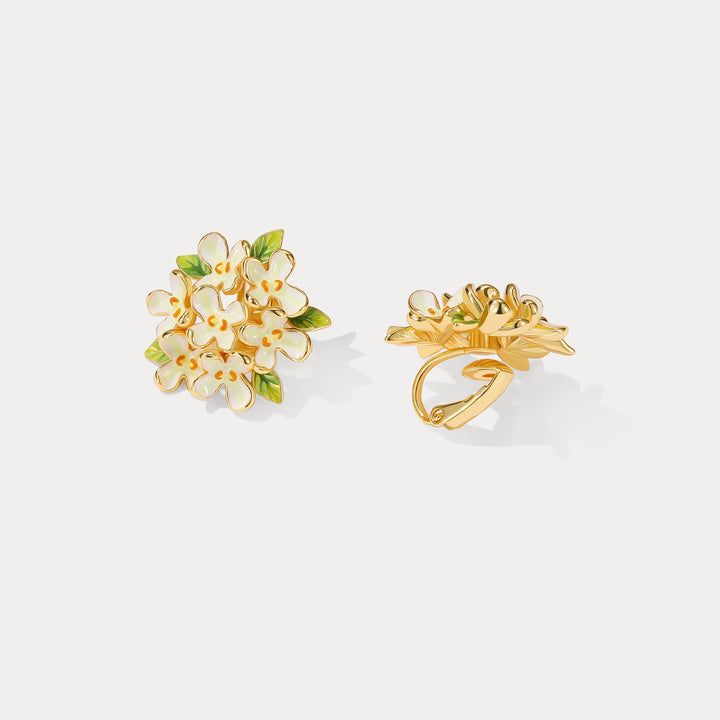 Osmanthus Fragrans Stud Clip-on Earrings