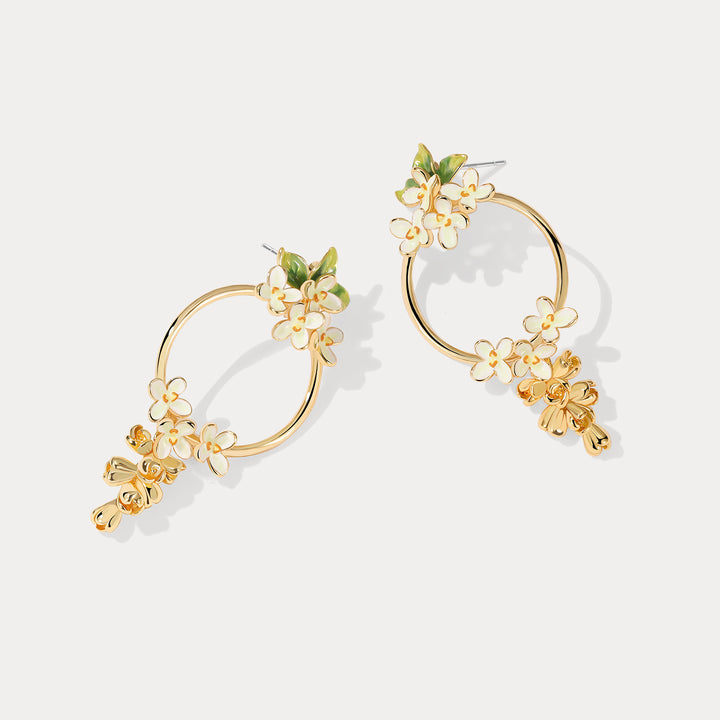 Osmanthus Fragrans Enamel Earrings