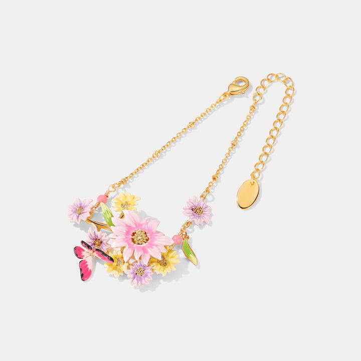 Butterfly Love Flower Charms Bracelet