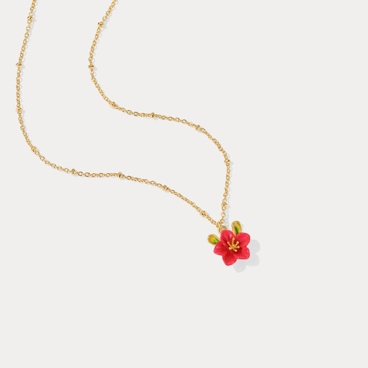 Begonia Flower Thin Necklace