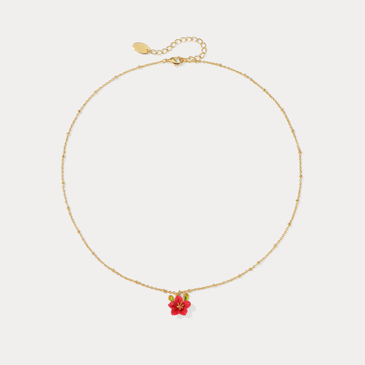 Begonia Flower Beads Necklace