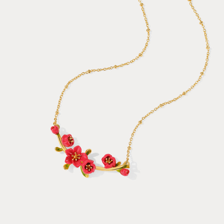 Begonia Flower Gold Necklace