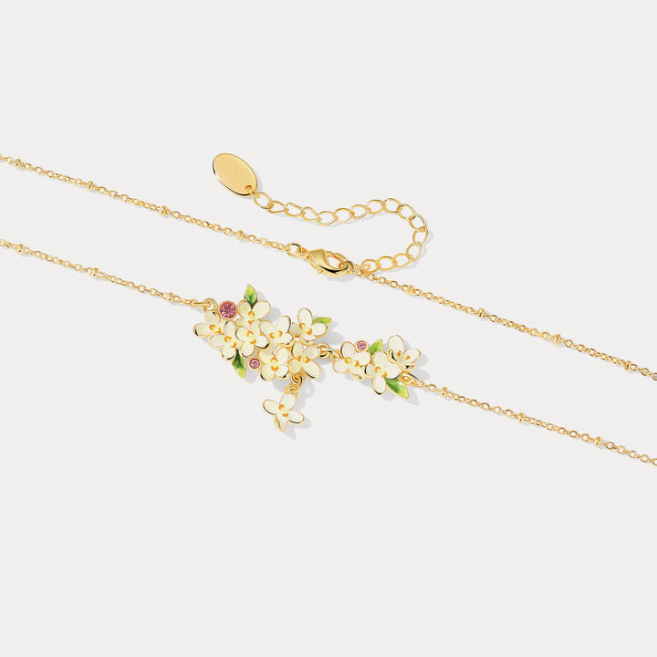 Osmanthus Fragrans Purple Diamond Necklace