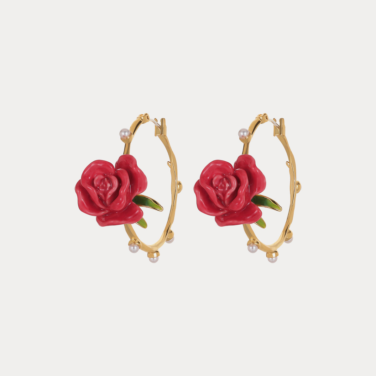 Selenichast rose garland stud earrings