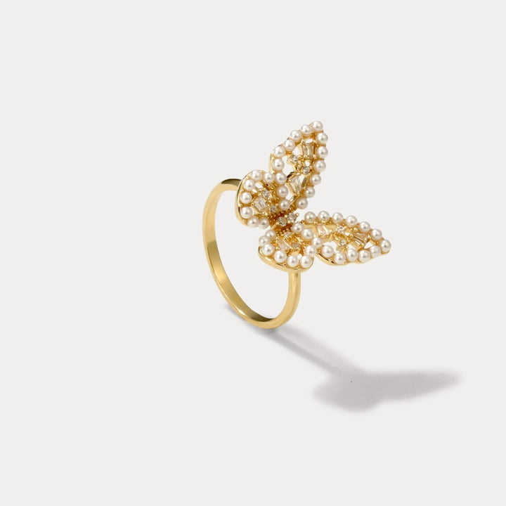 Butterfly Pearl Ring
