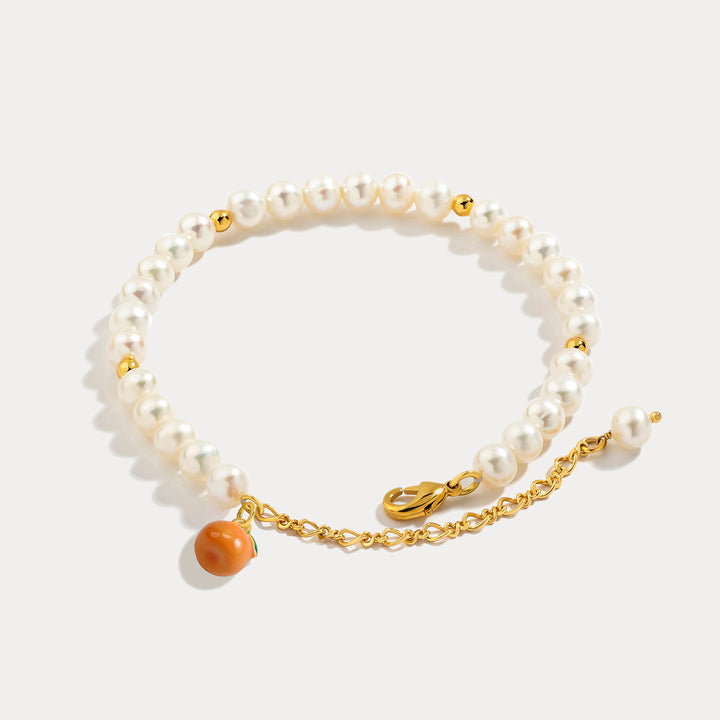 Orange Fruit Pearl Bracelet