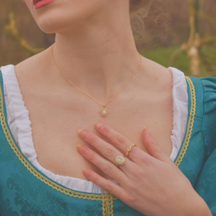Opal Gold Jewelry Set