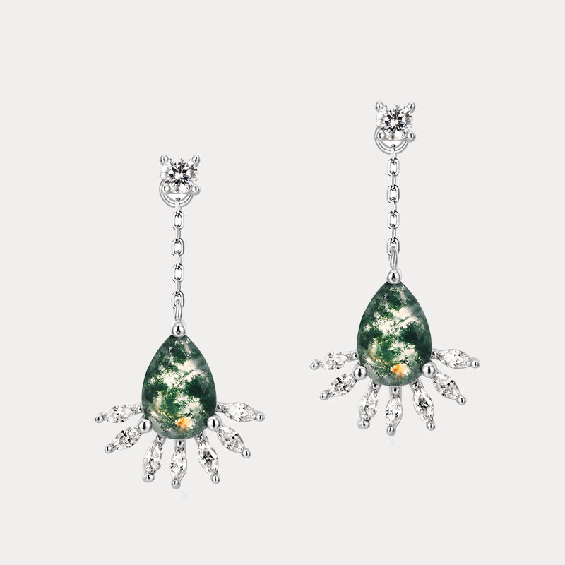 Selenichast Waterweed Agate Silver Earrings