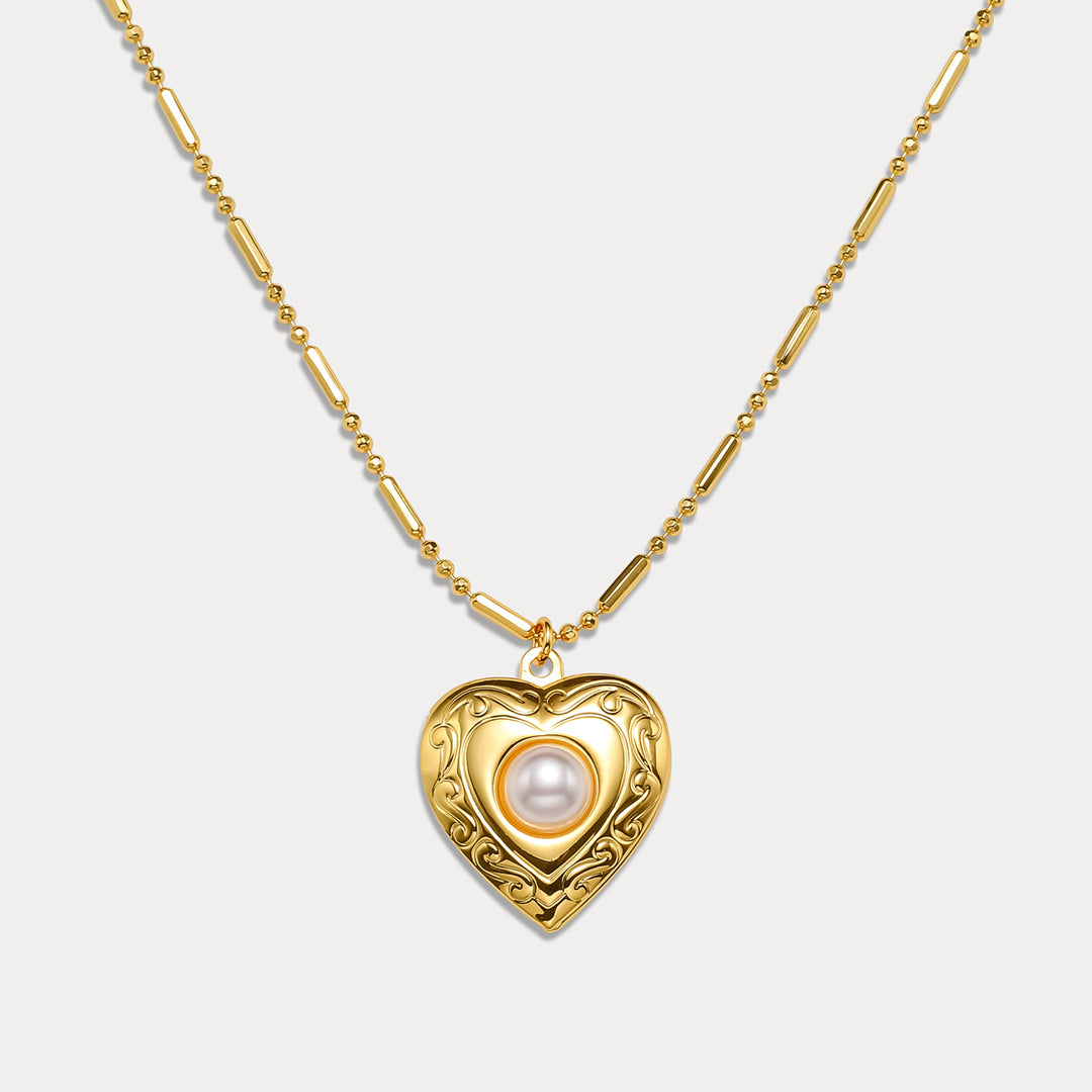 Selenichast pearl locket necklace