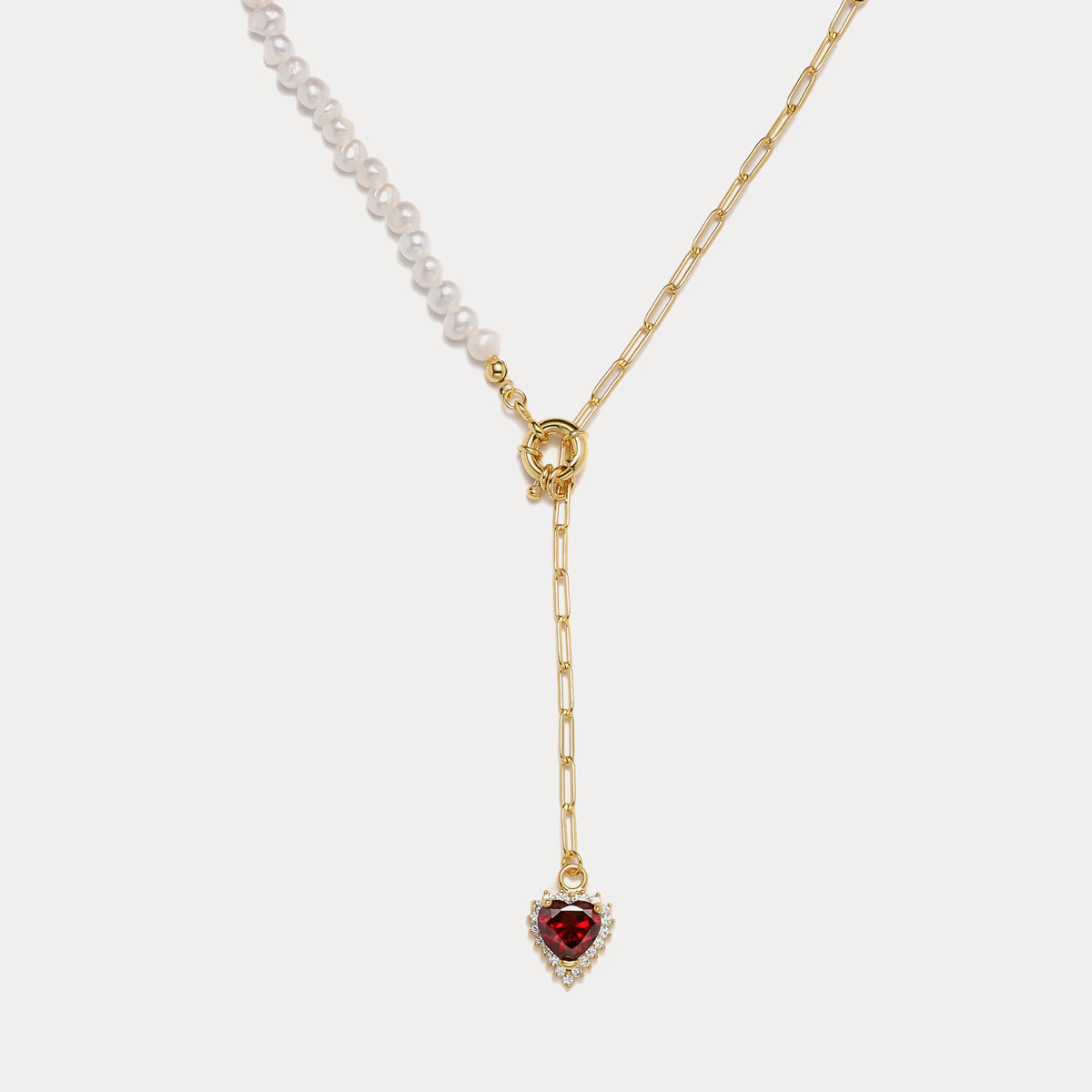 Selenichast gemstone heart necklace