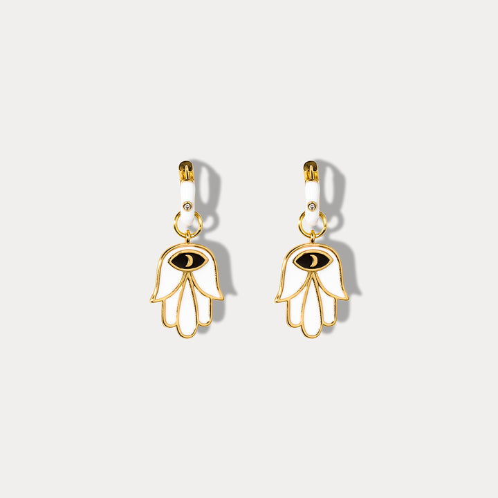 Selenichast Eye in Hand Drop Earrings