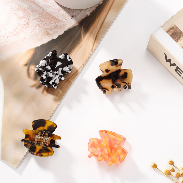 Amber Mini Hair Claw Clips Set