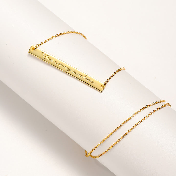Serif Personalized Custom Sentence Tag Chain Necklace
