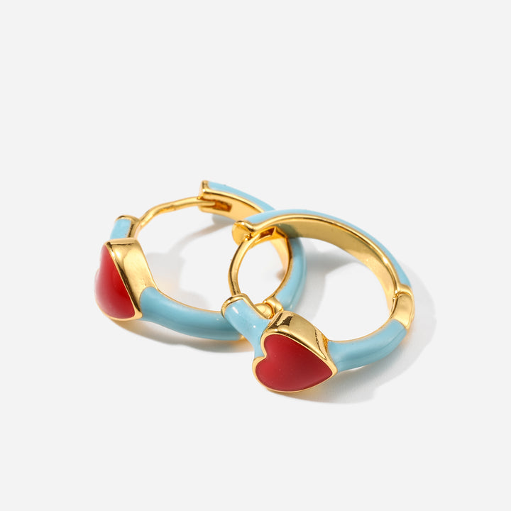 sweet heart hoop earrings