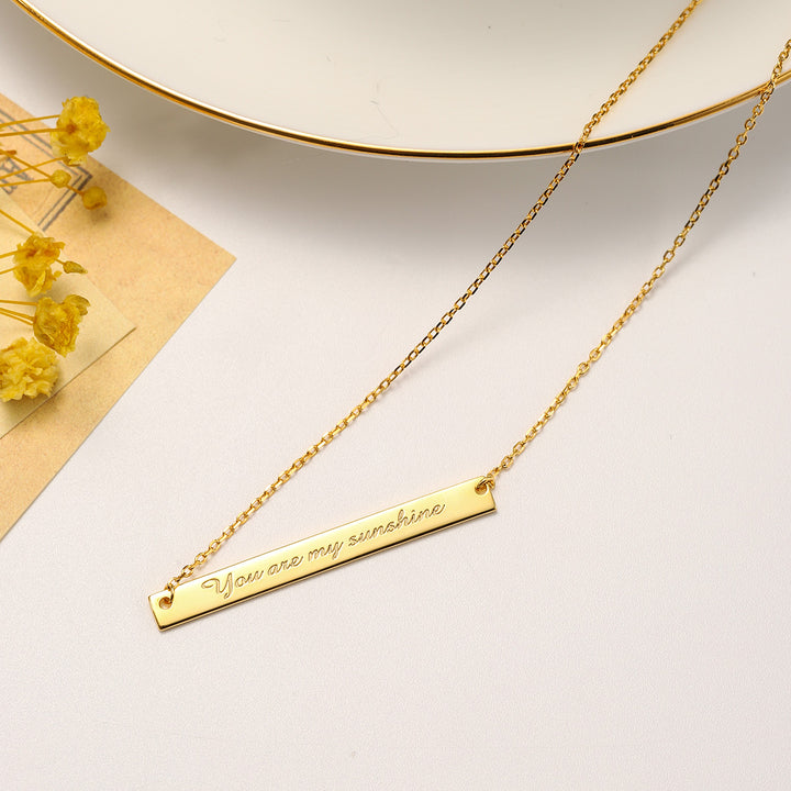 Serif Custom Sentence Tag Chain Sparkly Necklace