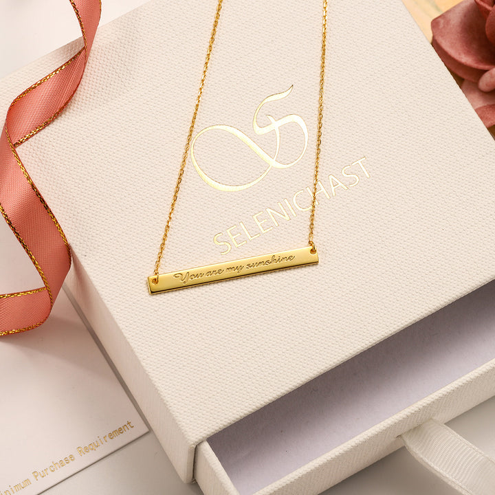 Serif Custom Sentence Tag Chain Gold on Silver Necklace