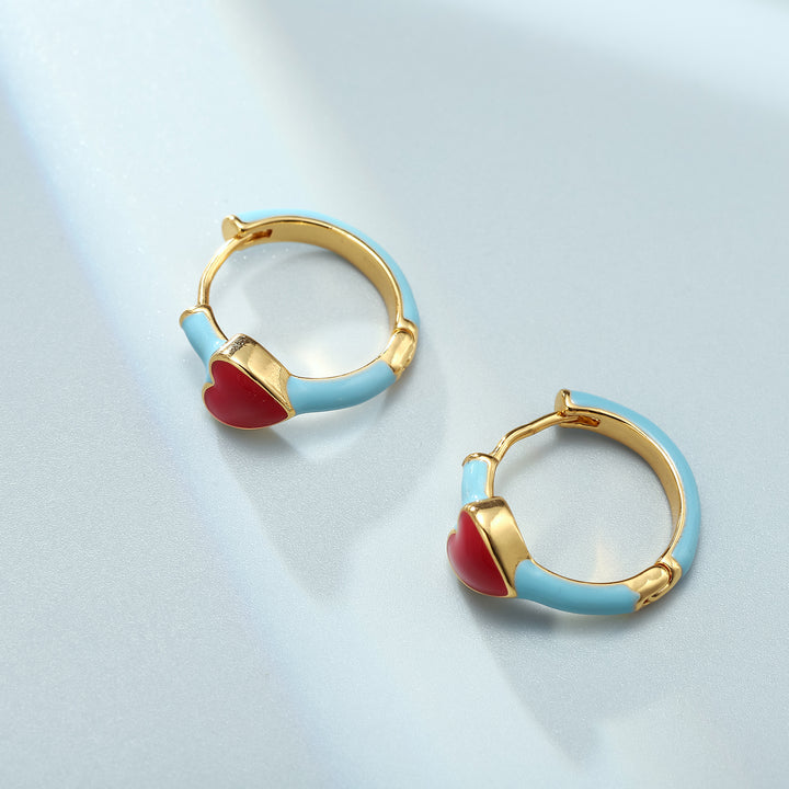 enamel sweet heart earrings