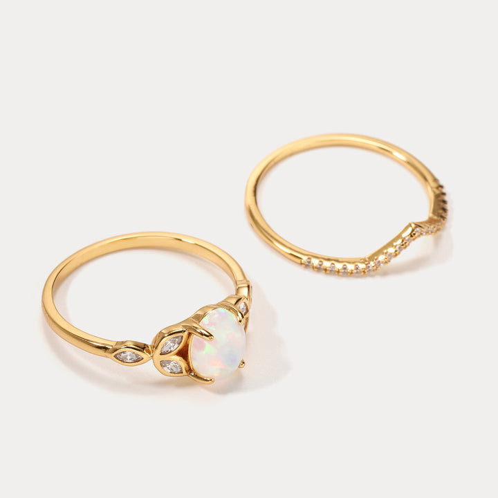 Gold  Crown Opal Ring