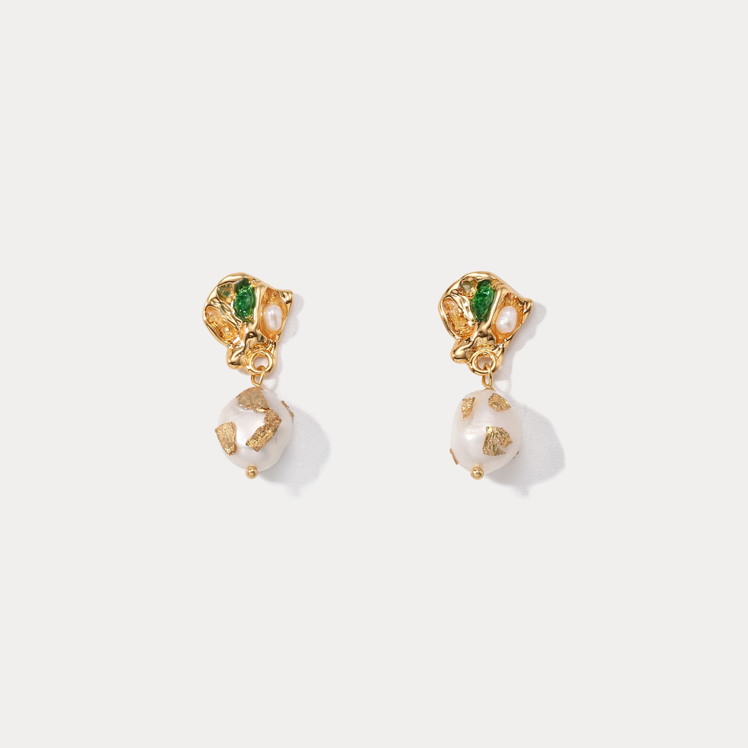 Vintage Pearl Gold Earrings