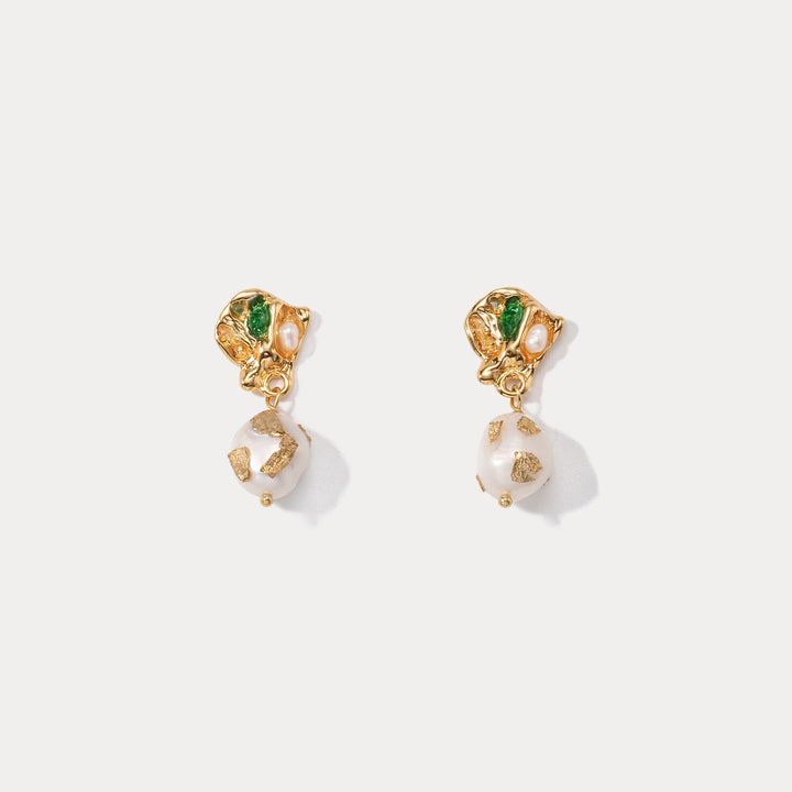 Vintage Pearl Gold Earrings