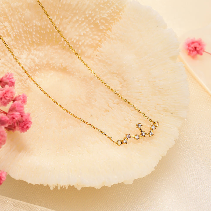 Virgo Constellation Diamond Pendant Chic Necklace