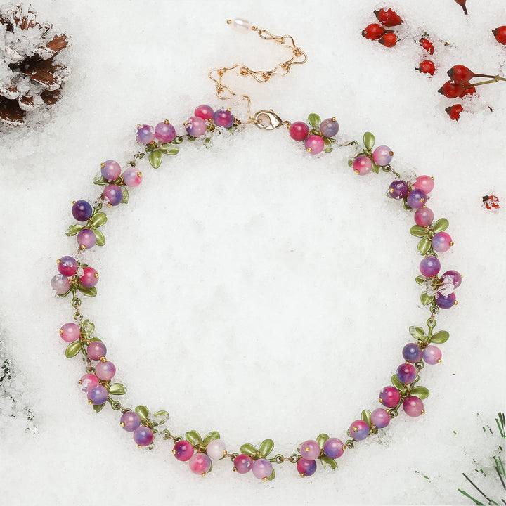 Purple Berry Gold Necklace
