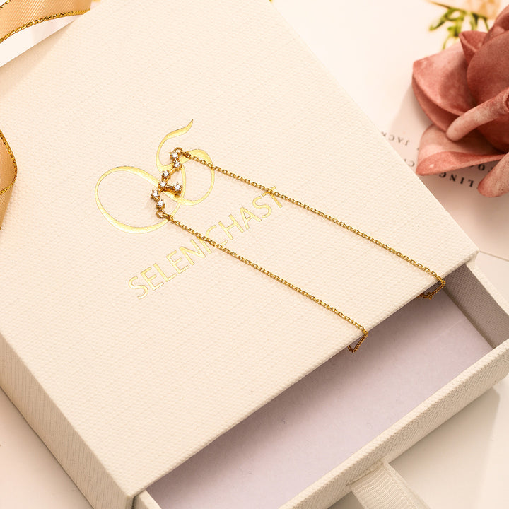 Virgo Constellation Diamond Pendant Vintage Necklace